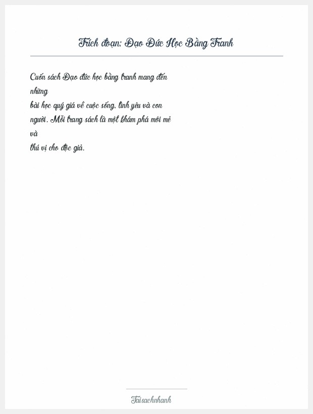 Trích đoạn Đạo Đức Học Bằng Tranh