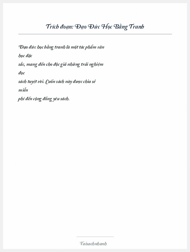 Trích đoạn Đạo Đức Học Bằng Tranh