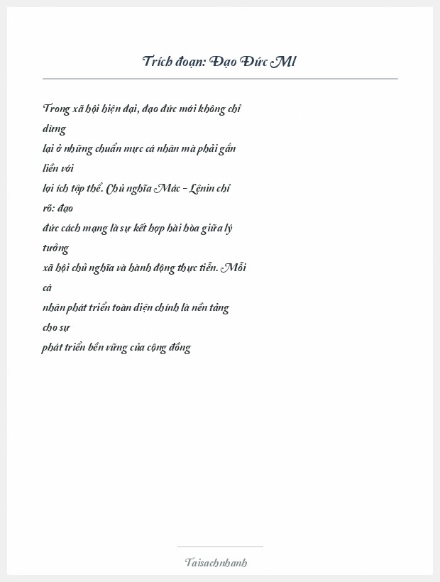 Trích đoạn Đạo Đức Ml