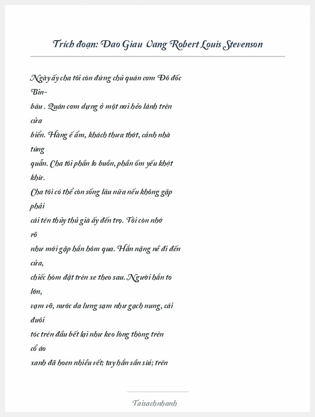 Trích đoạn Dao Giau Vang Robert Louis Stevenson