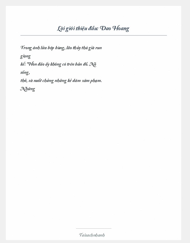 Trích đoạn Dao Hoang