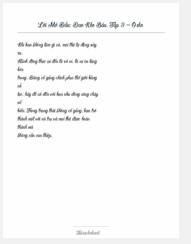 Trích đoạn Dao Kho Báu, Tập 3 - Osho