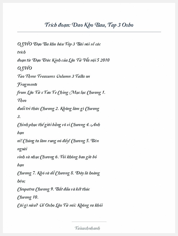 Trích đoạn Dao Kho Bau, Tap 3 Osho