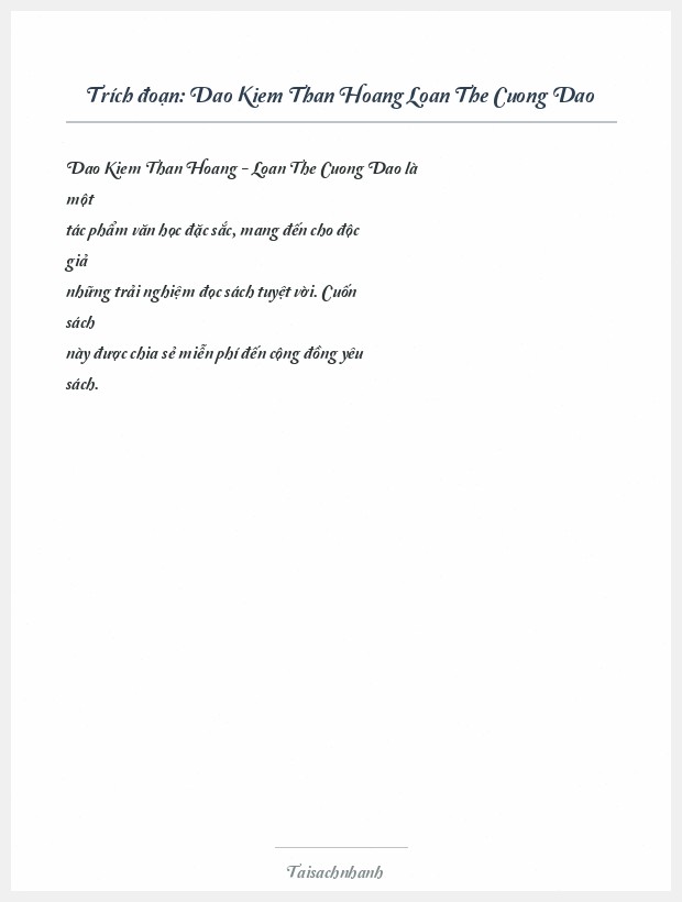 Trích đoạn Dao Kiem Than Hoang Loan The Cuong Dao