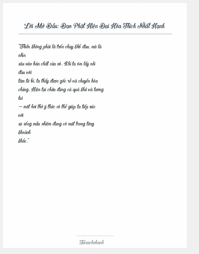Trích đoạn Đạo Phật Hiện Đại Hóa Thích Nhất Hạnh