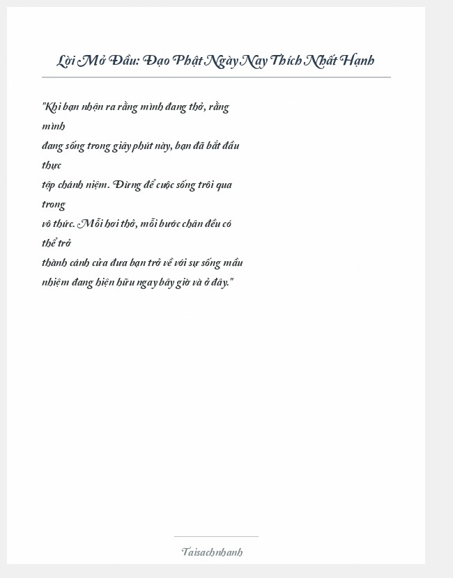 Trích đoạn Đạo Phật Ngày Nay Thích Nhất Hạnh
