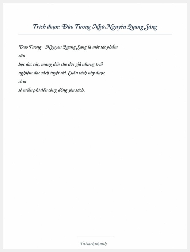 Trích đoạn Đào Tương Nhớ Nguyễn Quang Sáng