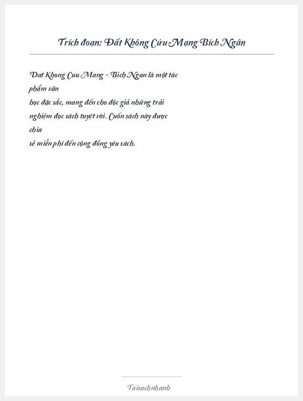 Trích đoạn Đất Không Cứu Mạng Bích Ngân