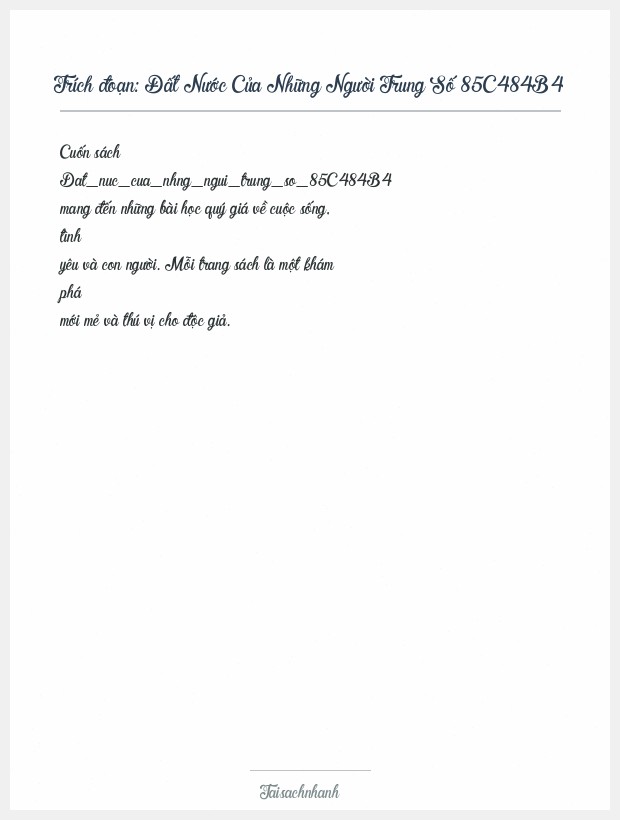 Trích đoạn Đất Nước Của Những Người Trung Số 85C484B4