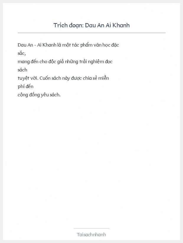 Trích đoạn Dau An Ai Khanh