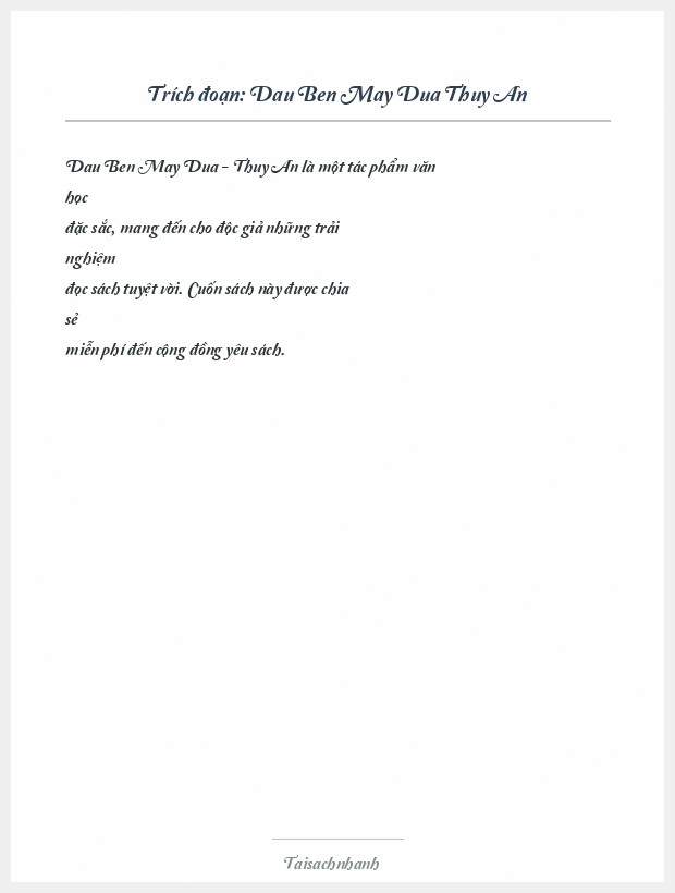 Trích đoạn Dau Ben May Dua Thuy An