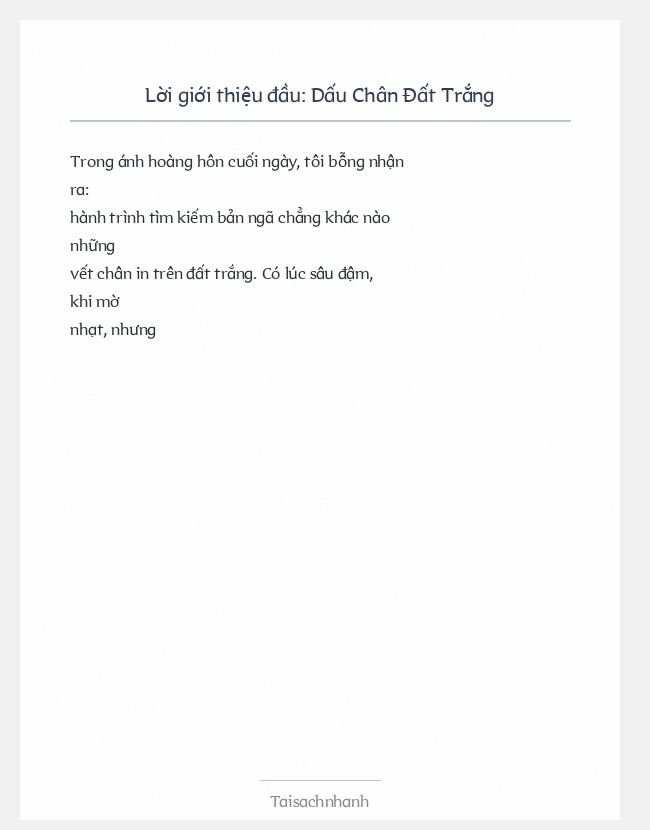 Trích đoạn Dấu Chân Đất Trắng