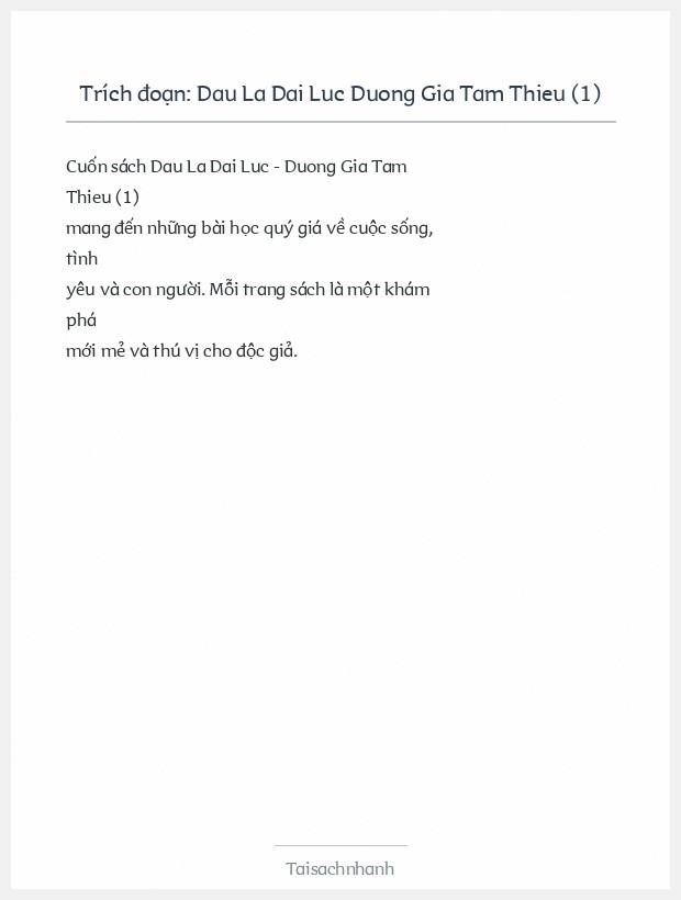 Trích đoạn Dau La Dai Luc Duong Gia Tam Thieu (1)