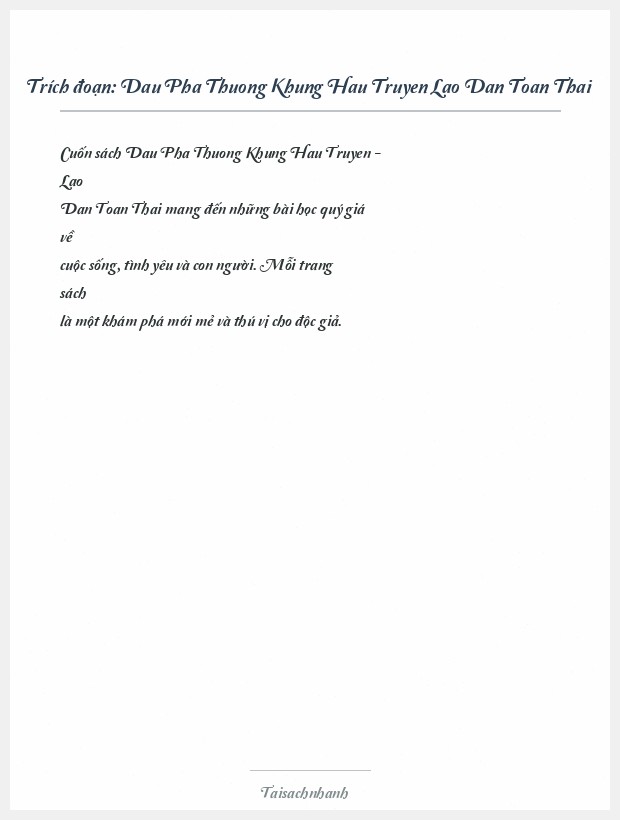 Trích đoạn Dau Pha Thuong Khung Hau Truyen Lao Dan Toan Thai