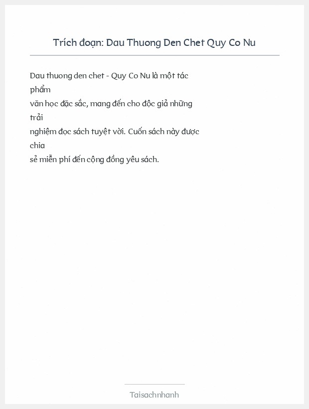 Trích đoạn Dau Thuong Den Chet Quy Co Nu