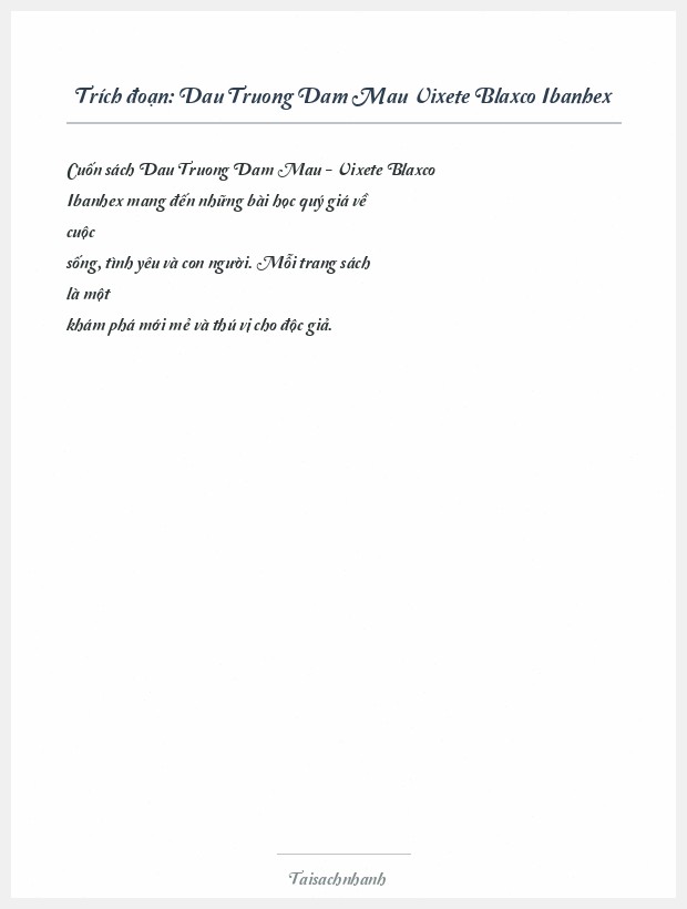 Trích đoạn Dau Truong Dam Mau Vixete Blaxco Ibanhex