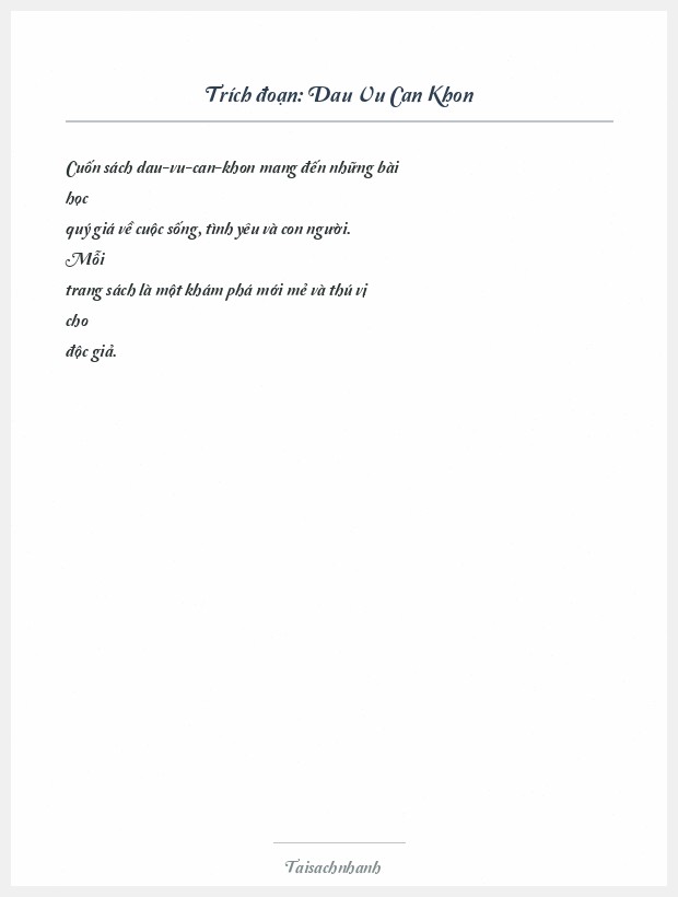 Trích đoạn Dau Vu Can Khon