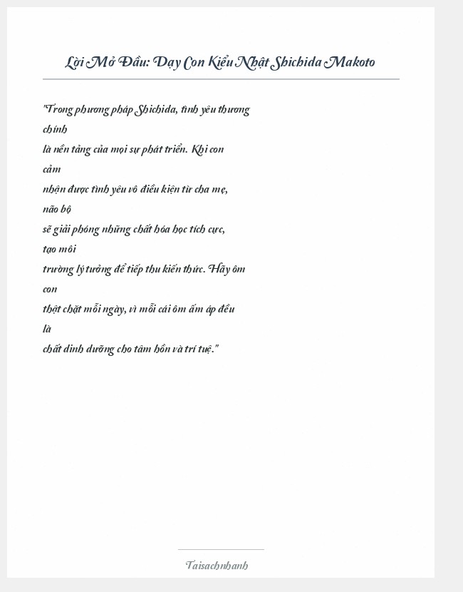 Trích đoạn Dạy Con Kiểu Nhật Shichida Makoto