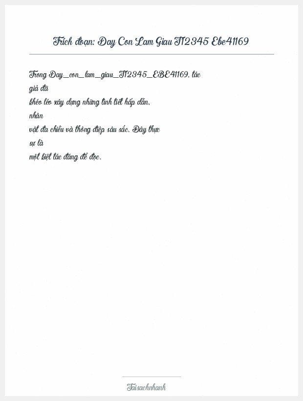 Trích đoạn Day Con Lam Giau T12345 Ebe41169