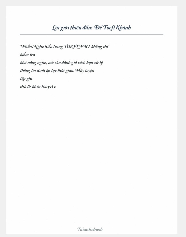 Trích đoạn Đề Toefl Khánh