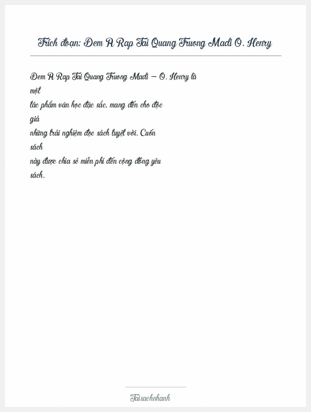 Trích đoạn Dem A Rap Tai Quang Truong Madi O. Henry
