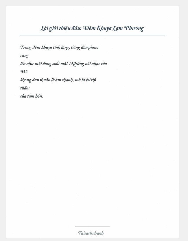 Trích đoạn Đêm Khuya Lam Phương