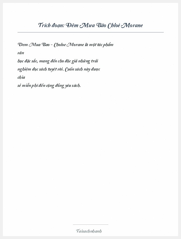 Trích đoạn Đêm Mưa Bão Chloé Morane