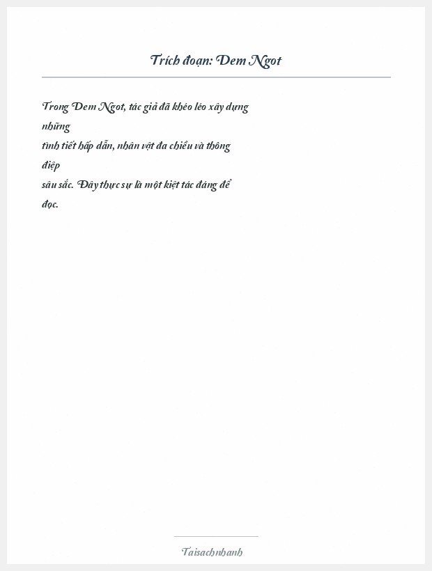 Trích đoạn Dem Ngot