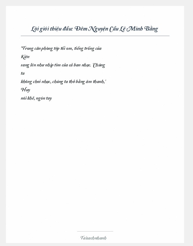 Trích đoạn Đêm Nguyện Cầu Lê Minh Bằng