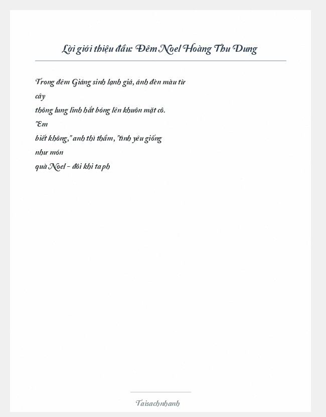 Trích đoạn Đêm Noel Hoàng Thu Dung