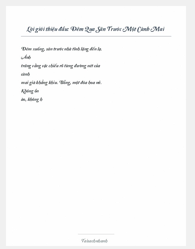 Trích đoạn Đêm Qua Sân Trước Một Cành Mai