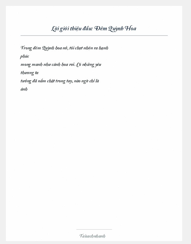 Trích đoạn Đêm Quỳnh Hoa