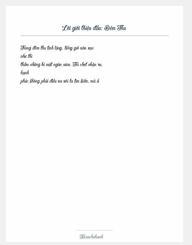 Trích đoạn Đêm Thu