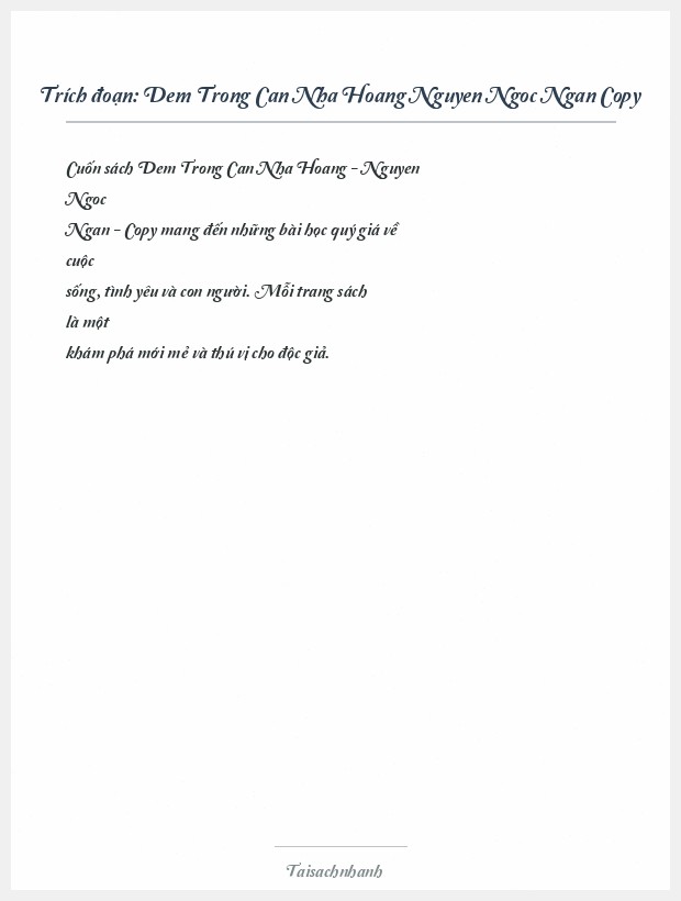 Trích đoạn Dem Trong Can Nha Hoang Nguyen Ngoc Ngan Copy