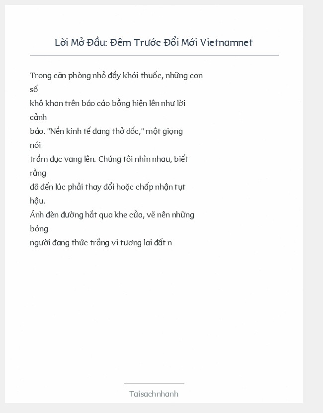 Trích đoạn Đêm Trước Đổi Mới Vietnamnet