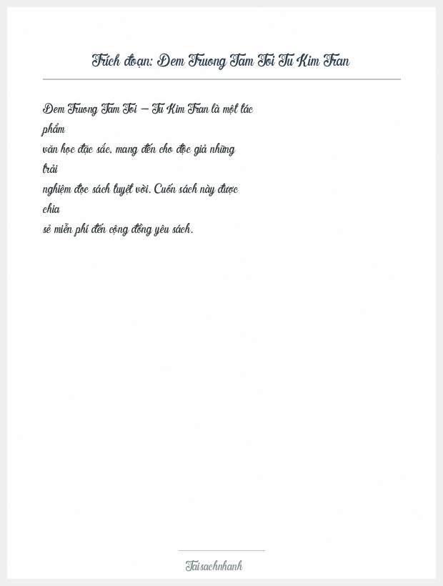 Trích đoạn Dem Truong Tam Toi Tu Kim Tran