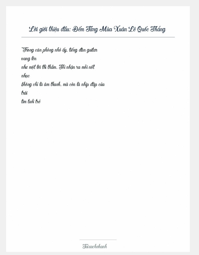Trích đoạn Đếm Từng Mùa Xuân Lê Quốc Thắng