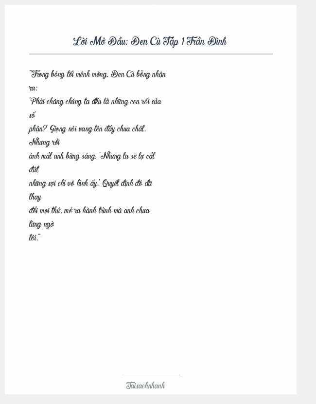 Trích đoạn Đen Cù Tập 1 Trần Đình