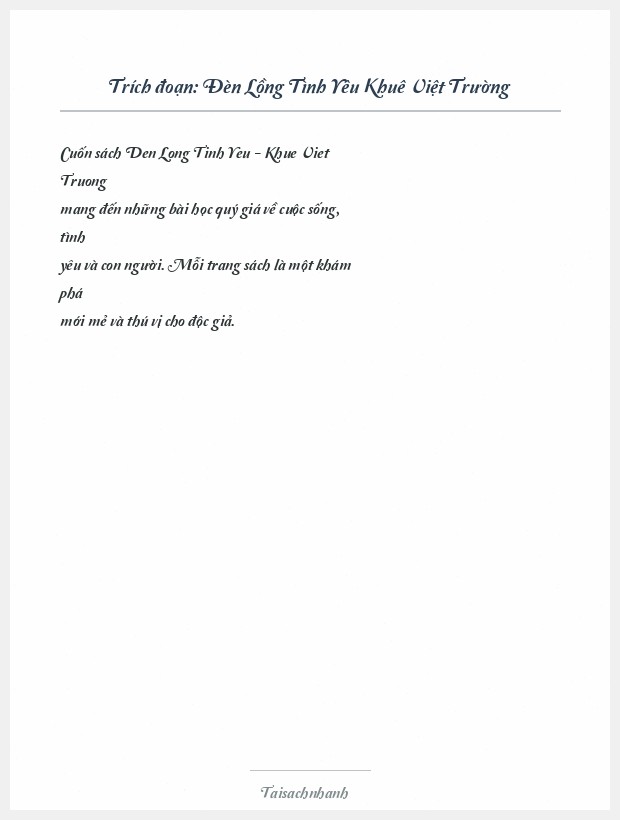 Trích đoạn Đèn Lồng Tình Yêu Khuê Việt Trường