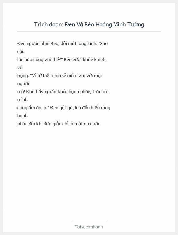 Trích đoạn Đen Và Béo Hoàng Minh Tường