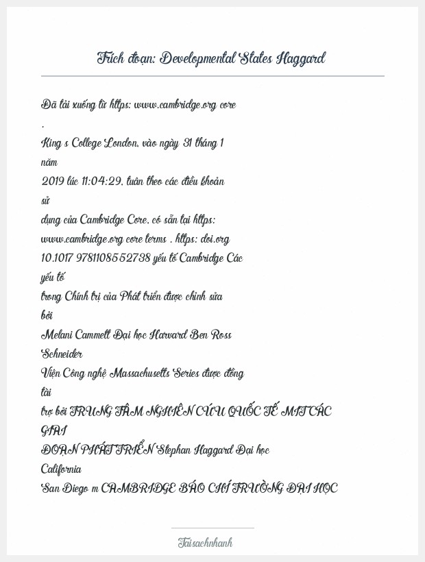 Trích đoạn Developmental States Haggard