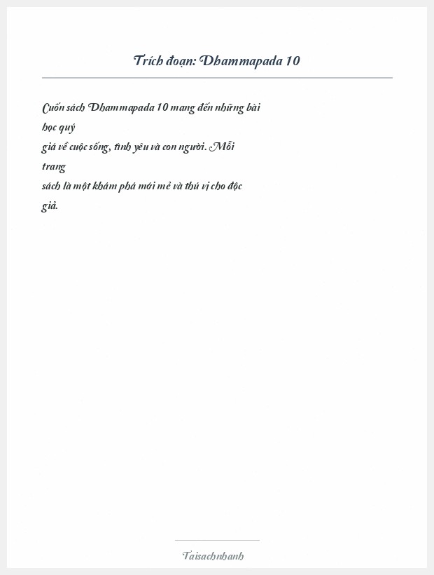 Trích đoạn Dhammapada 10