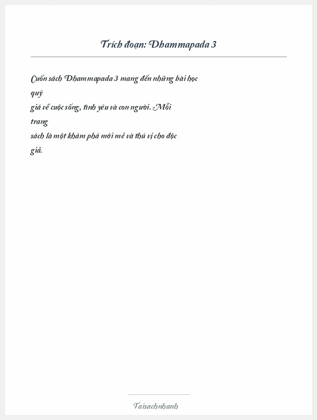 Trích đoạn Dhammapada 3