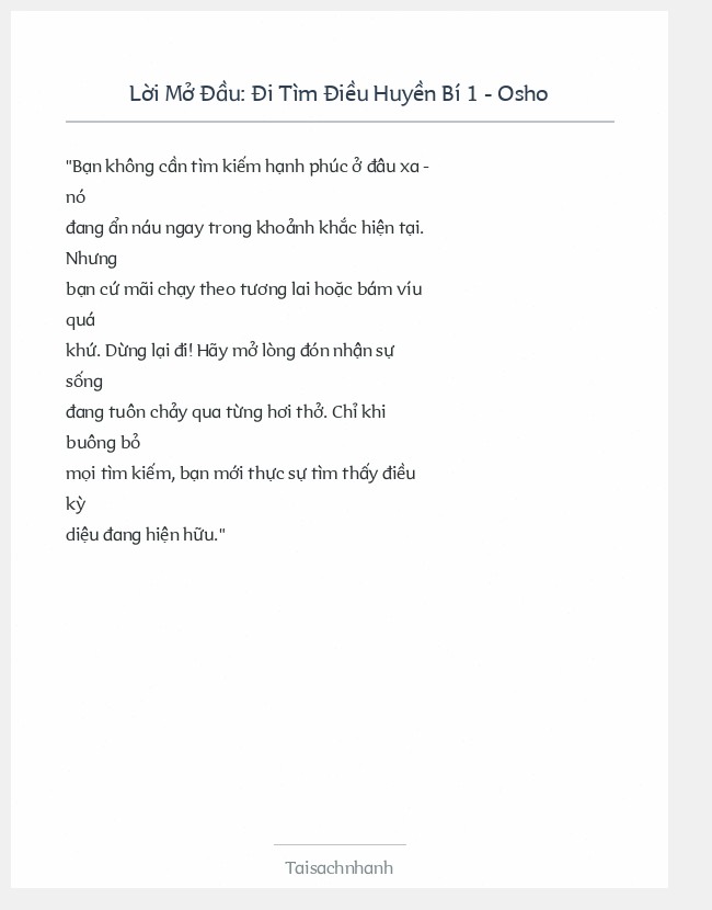 Trích đoạn Đi Tìm Điều Huyền Bí 1 - Osho