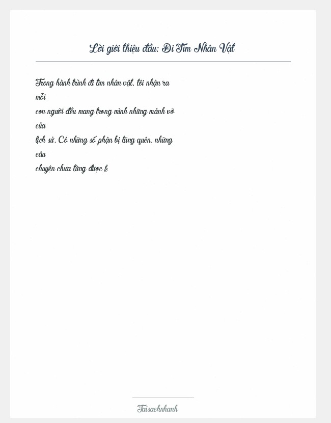 Trích đoạn Đi Tìm Nhân Vật