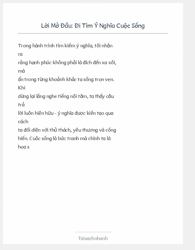 Trích đoạn Đi Tìm Ý Nghĩa Cuộc Sống