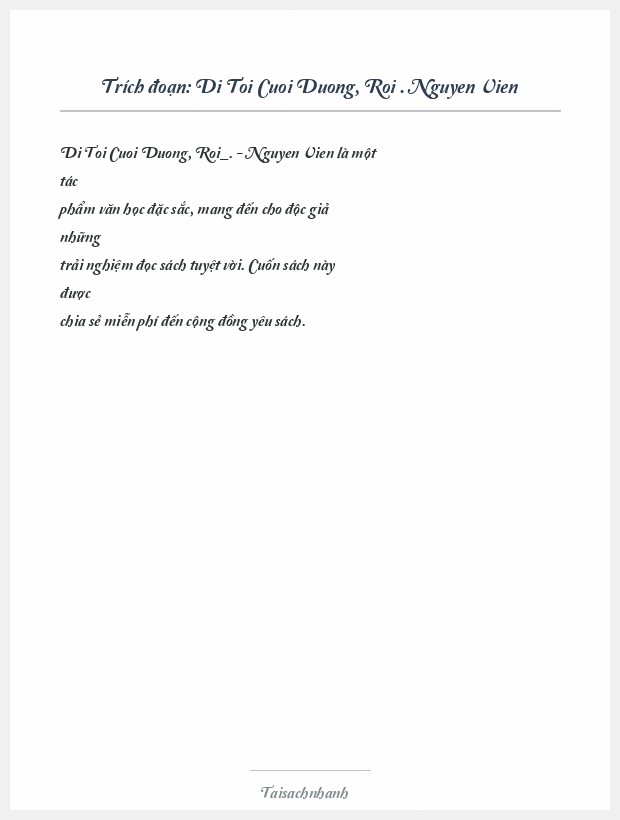 Trích đoạn Di Toi Cuoi Duong, Roi . Nguyen Vien