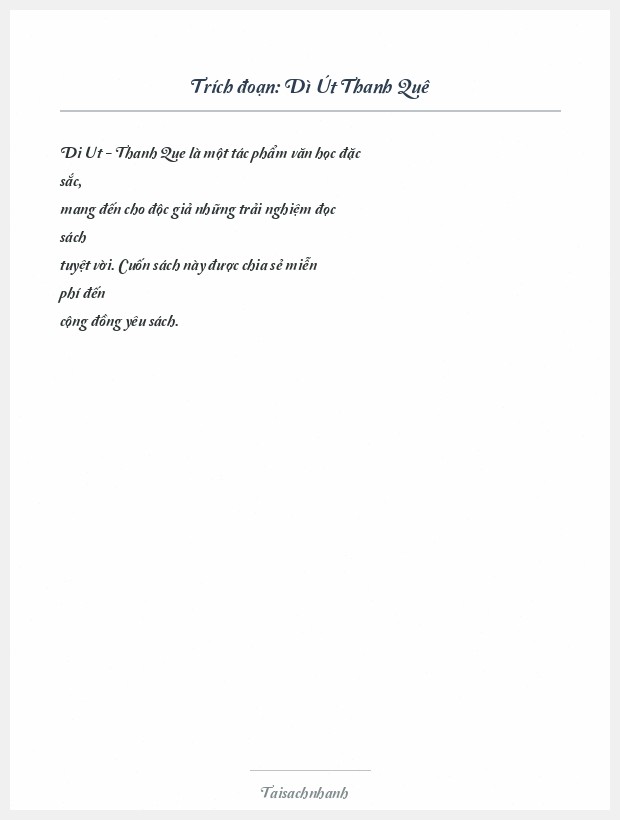 Trích đoạn Dì Út Thanh Quê