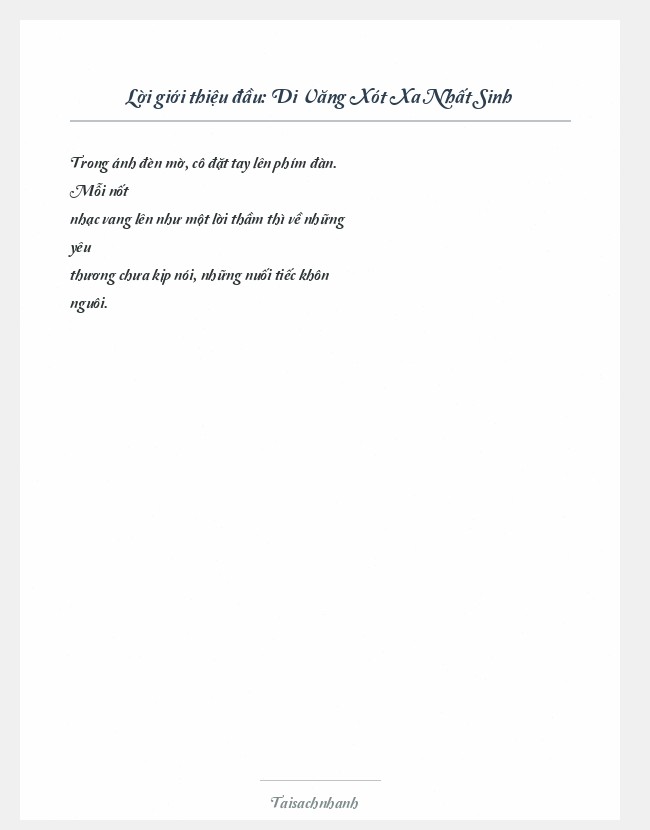 Trích đoạn Di Văng Xót Xa Nhất Sinh