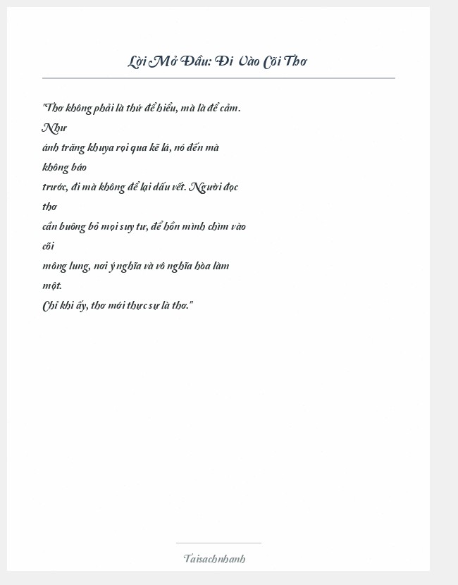 Trích đoạn Đi Vào Cõi Thơ